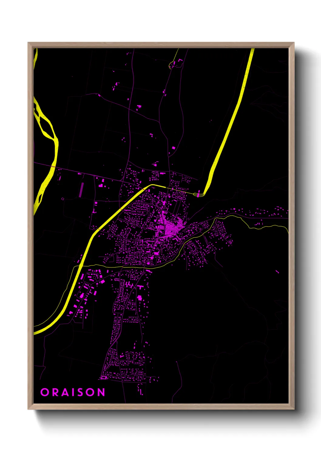 Une affiche de carte sur Oraison