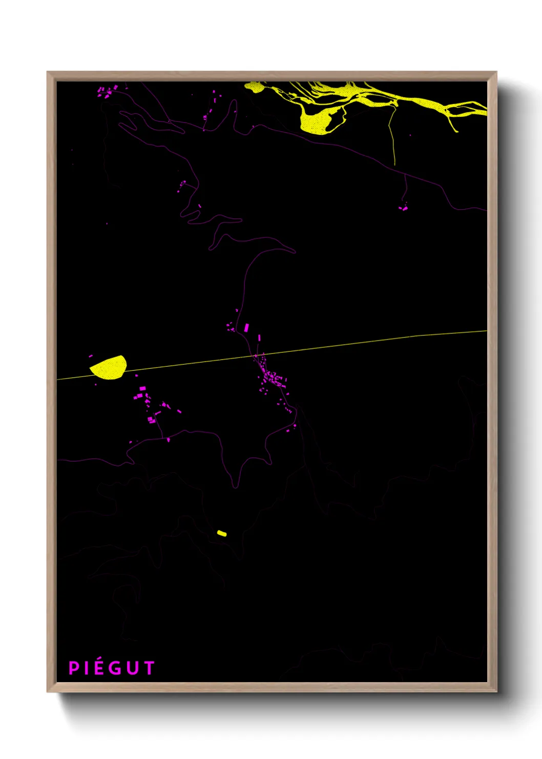 Une affiche de carte sur Piégut