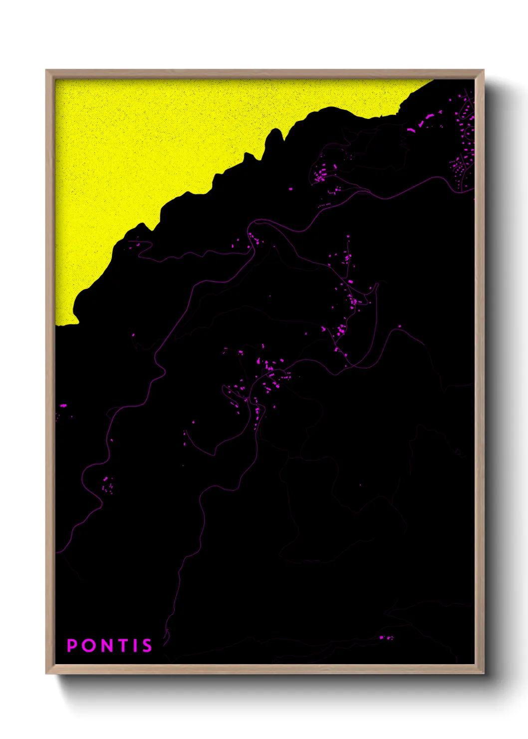 Une affiche de carte sur Pontis