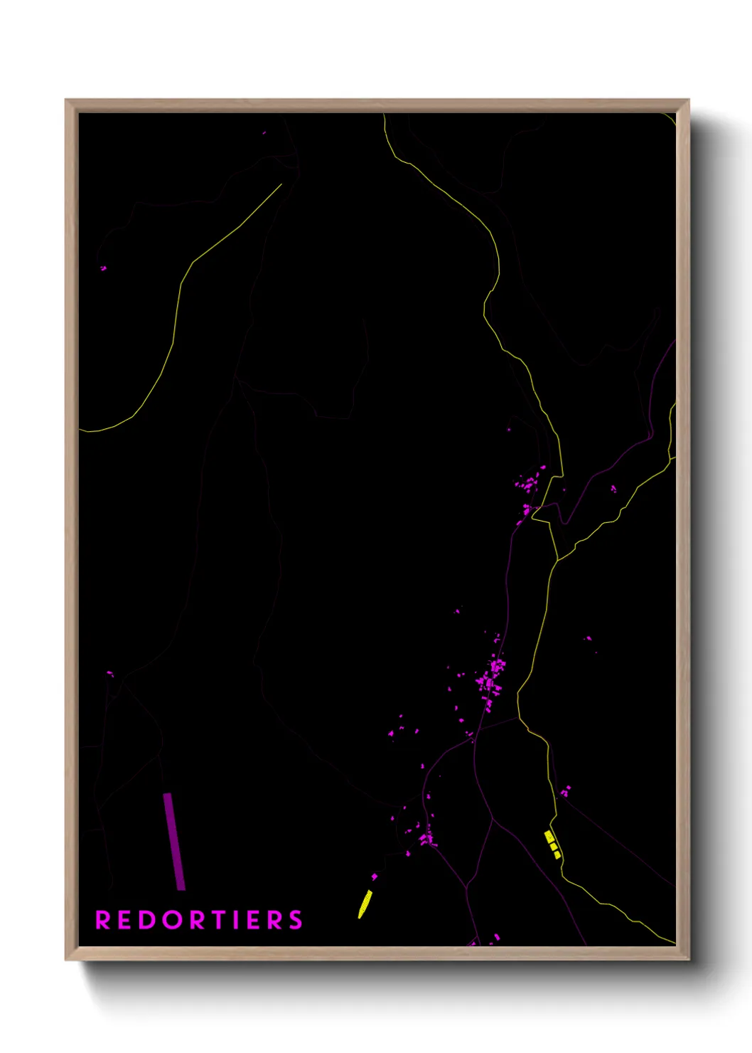 Une affiche de carte sur Redortiers