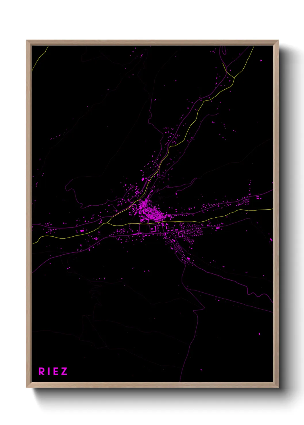 Une affiche de carte sur Riez