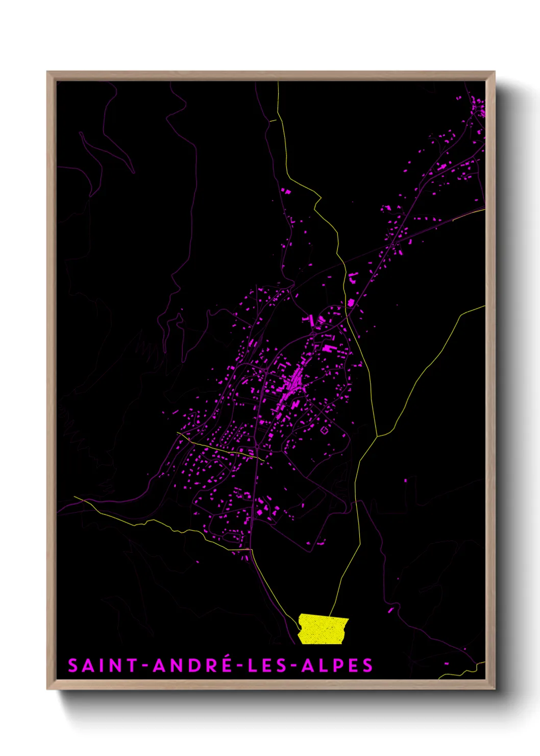 Une affiche de carte sur Saint-André-les-Alpes