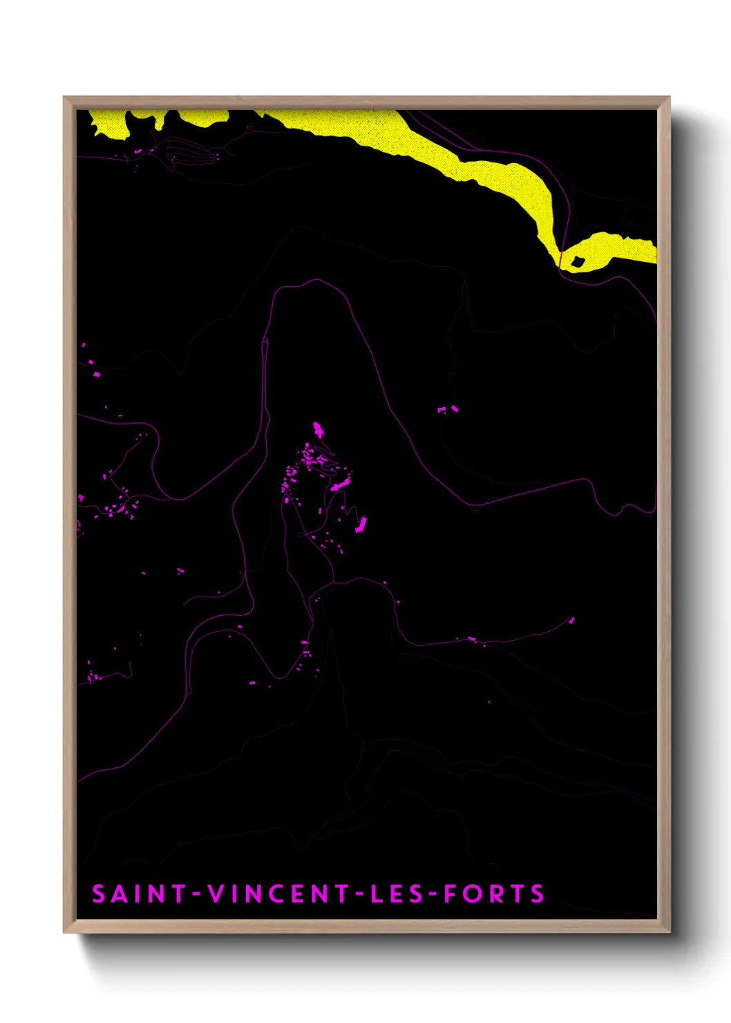 Une affiche de carte sur Saint-Vincent-les-Forts
