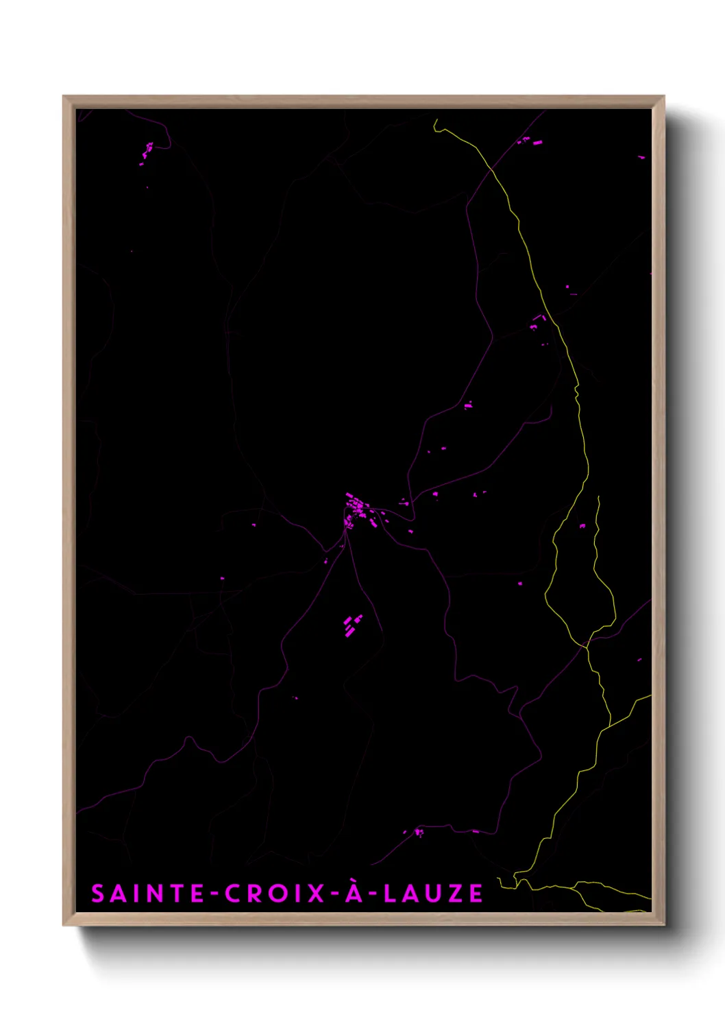 Une affiche de carte sur Sainte-Croix-à-Lauze