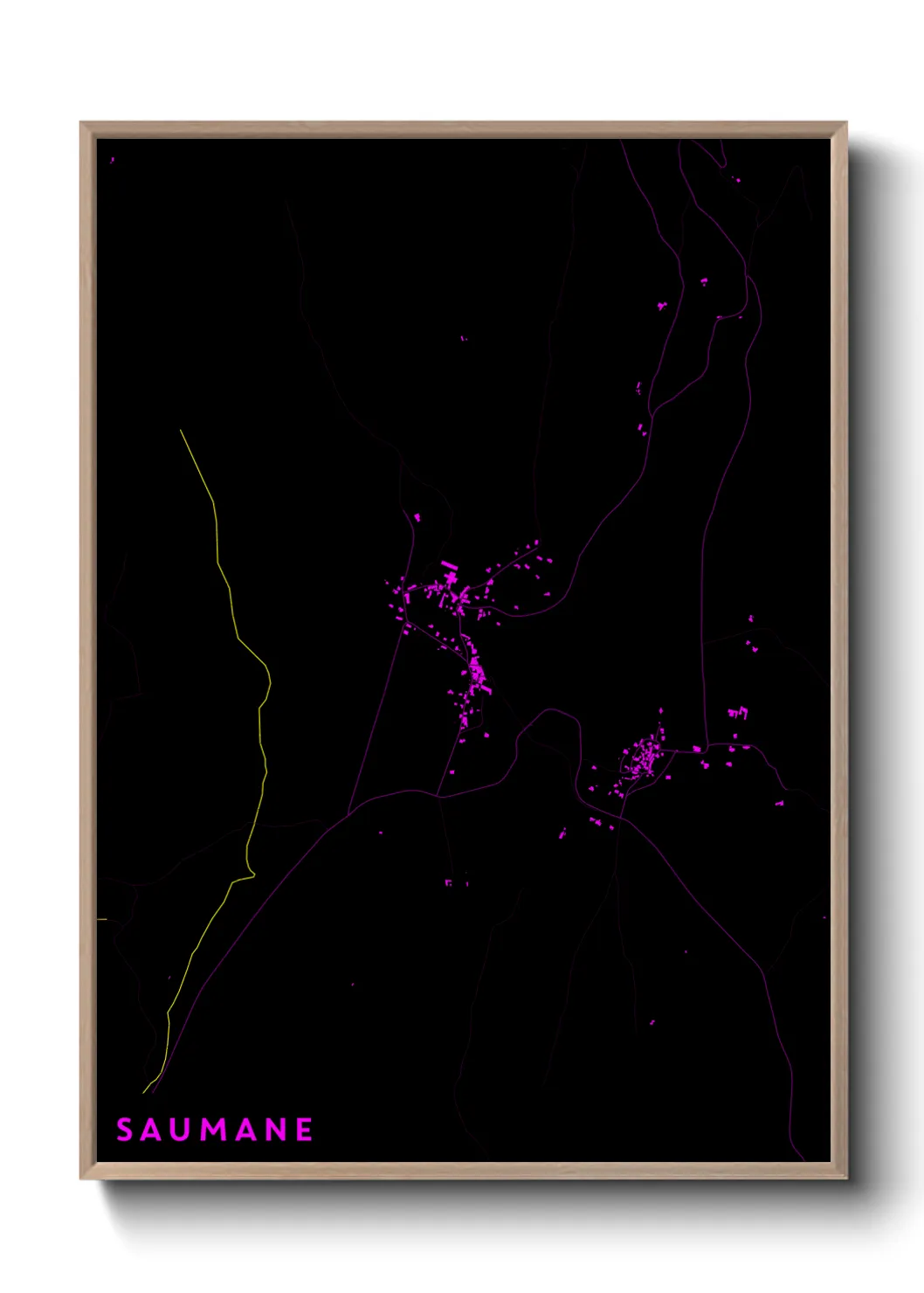 Une affiche de carte sur Saumane