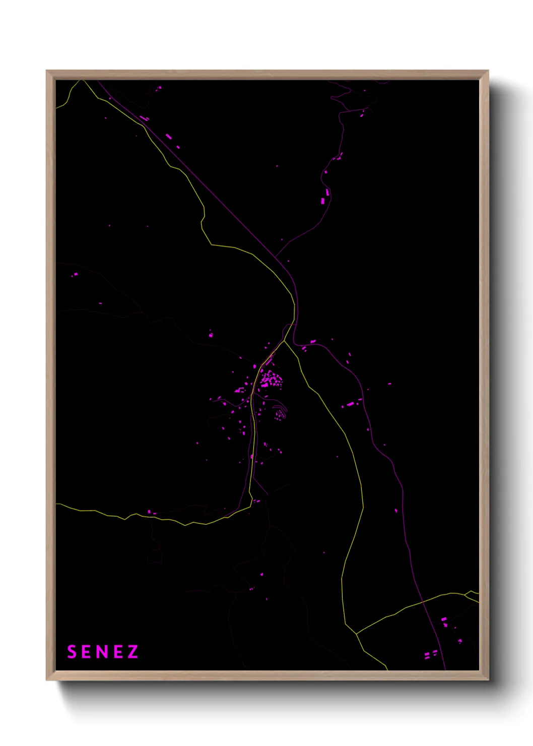 Une affiche de carte sur Senez