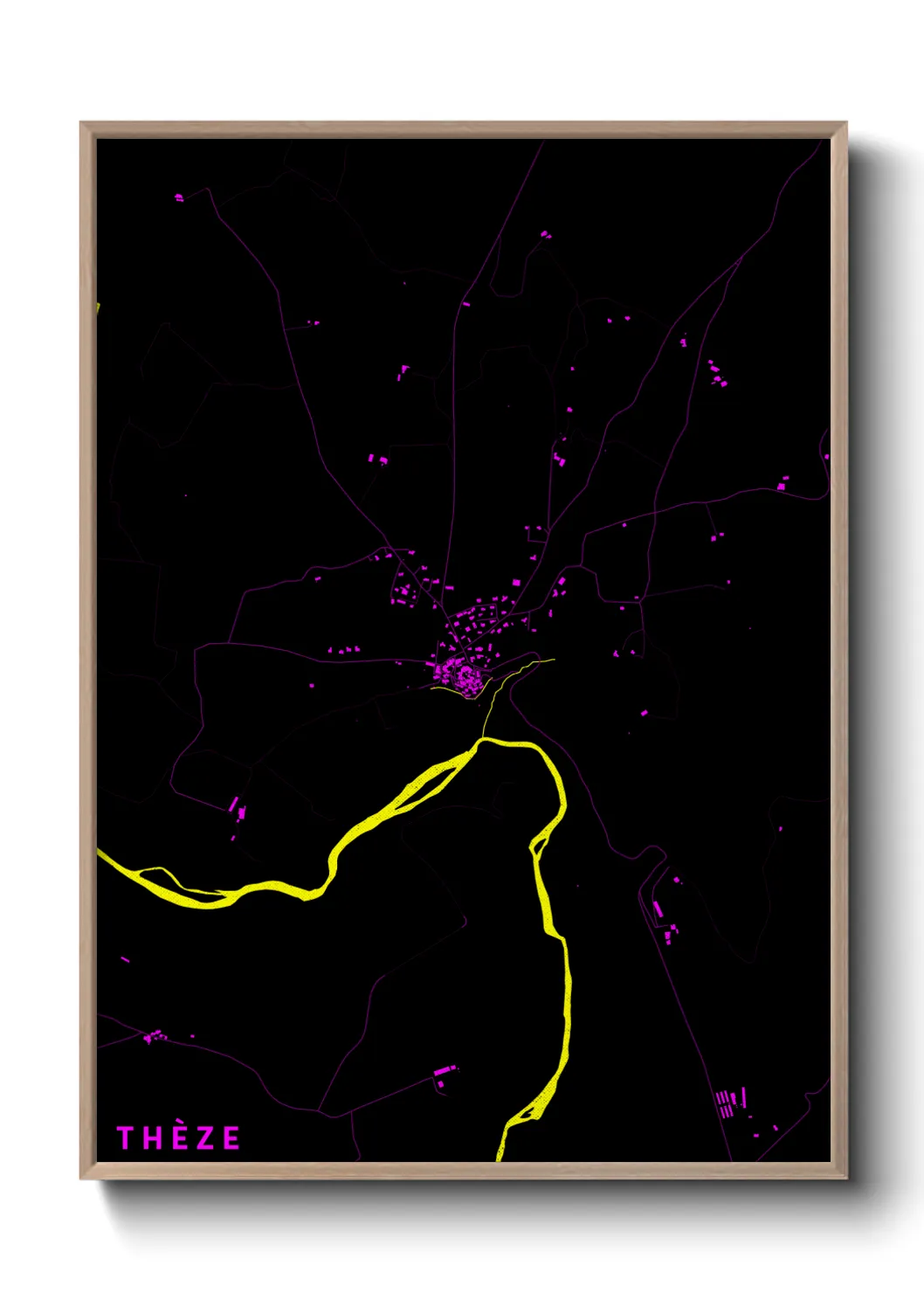 Une affiche de carte sur Thèze