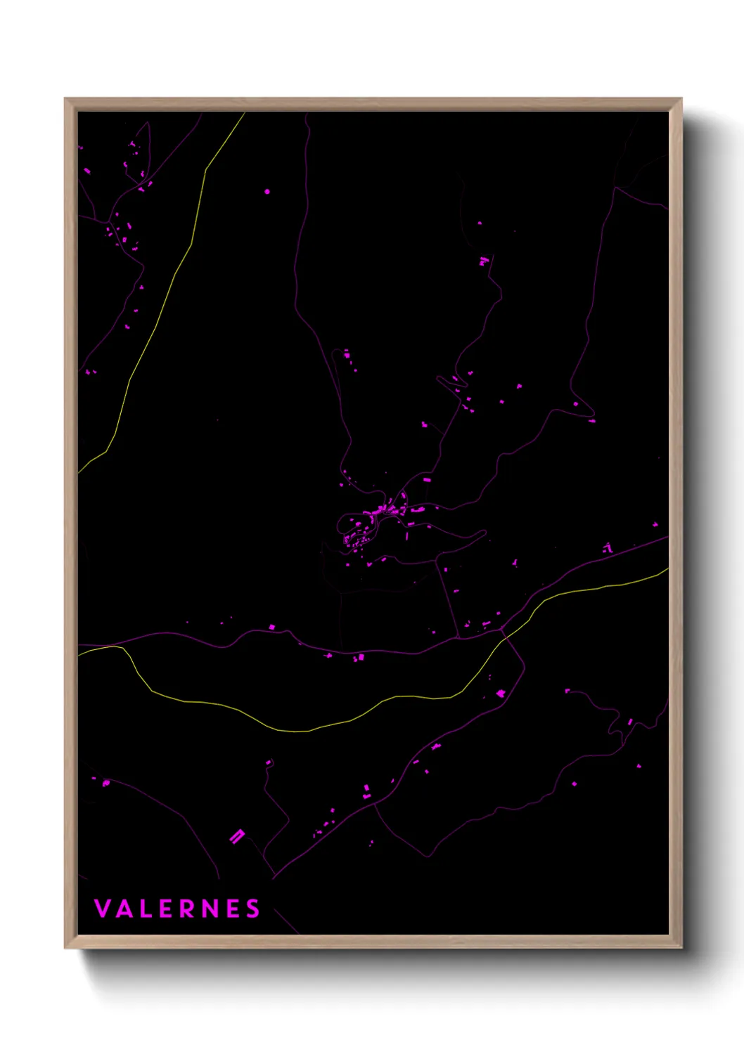 Une affiche de carte sur Valernes