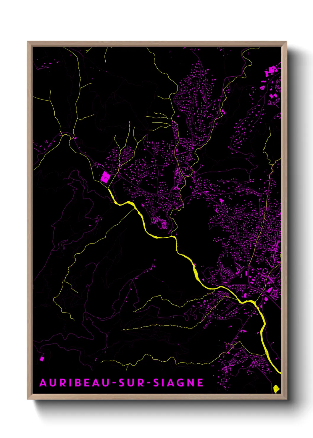 Une affiche de carte sur Auribeau-sur-Siagne