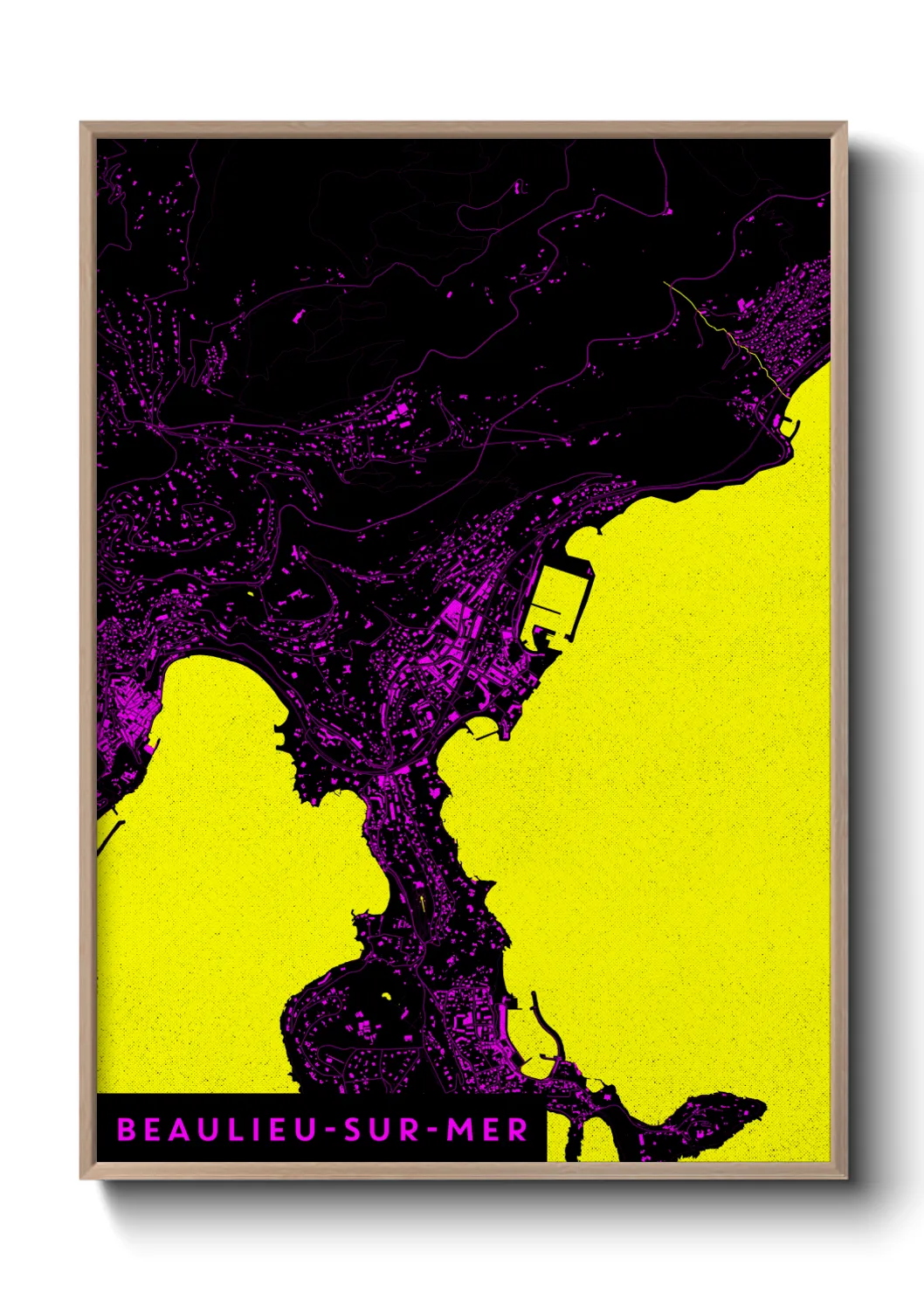 Une affiche de carte sur Beaulieu-sur-Mer