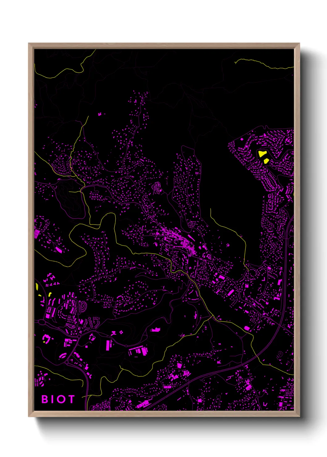 Une affiche de carte sur Biot