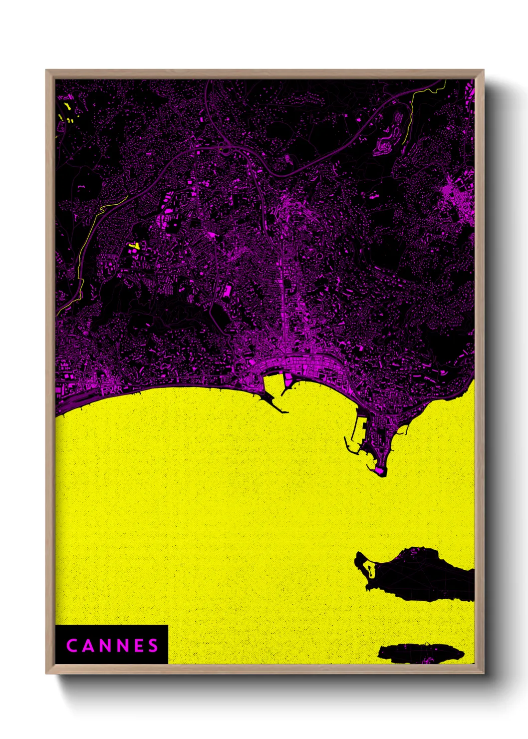 Une affiche de carte sur Cannes