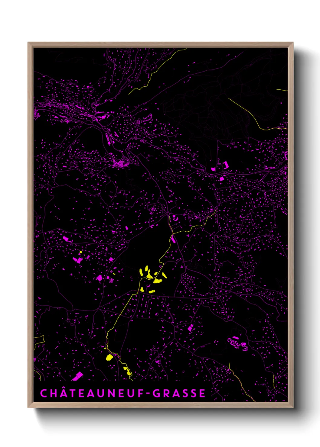Une affiche de carte sur Châteauneuf-Grasse
