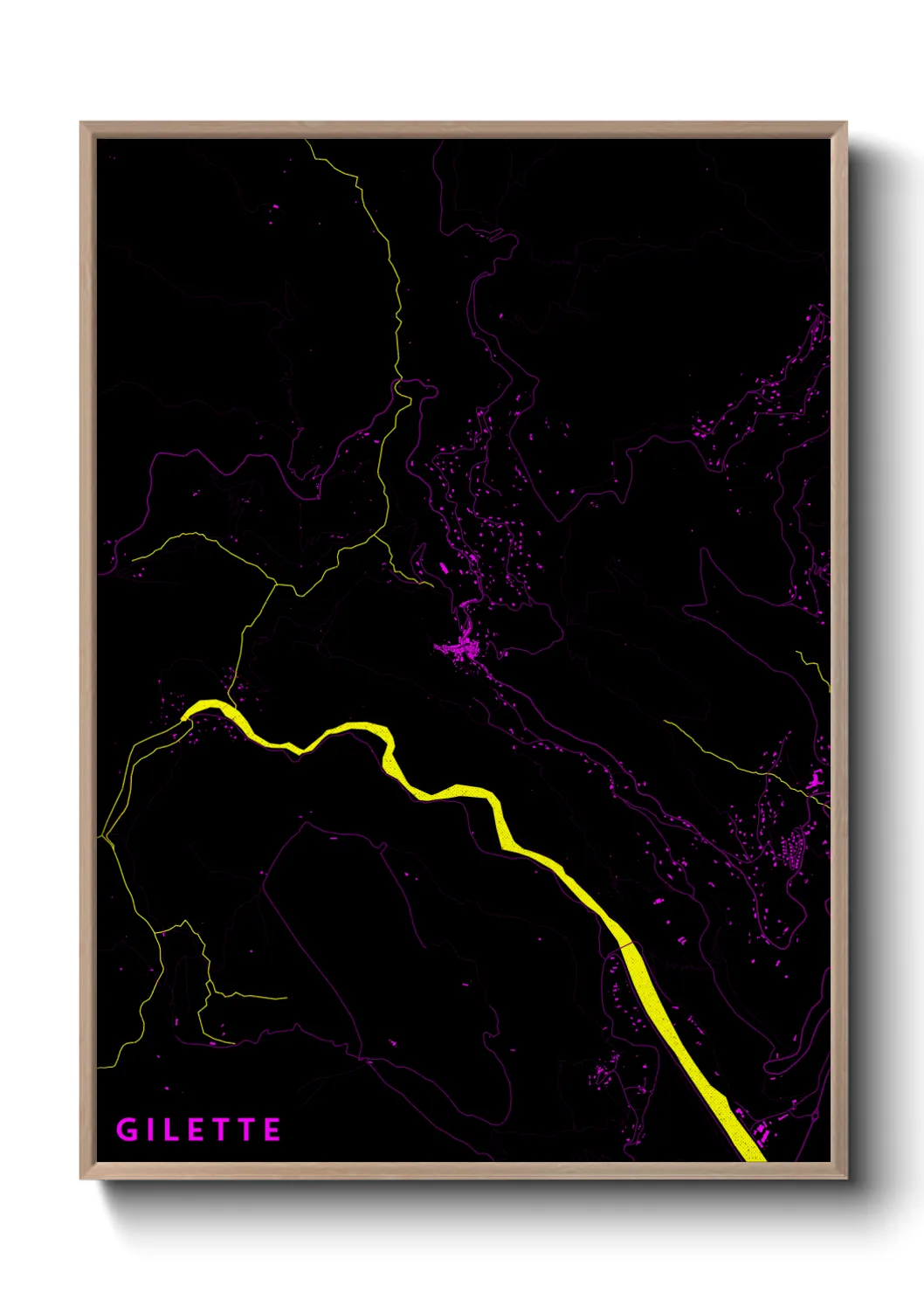 Une affiche de carte sur Gilette