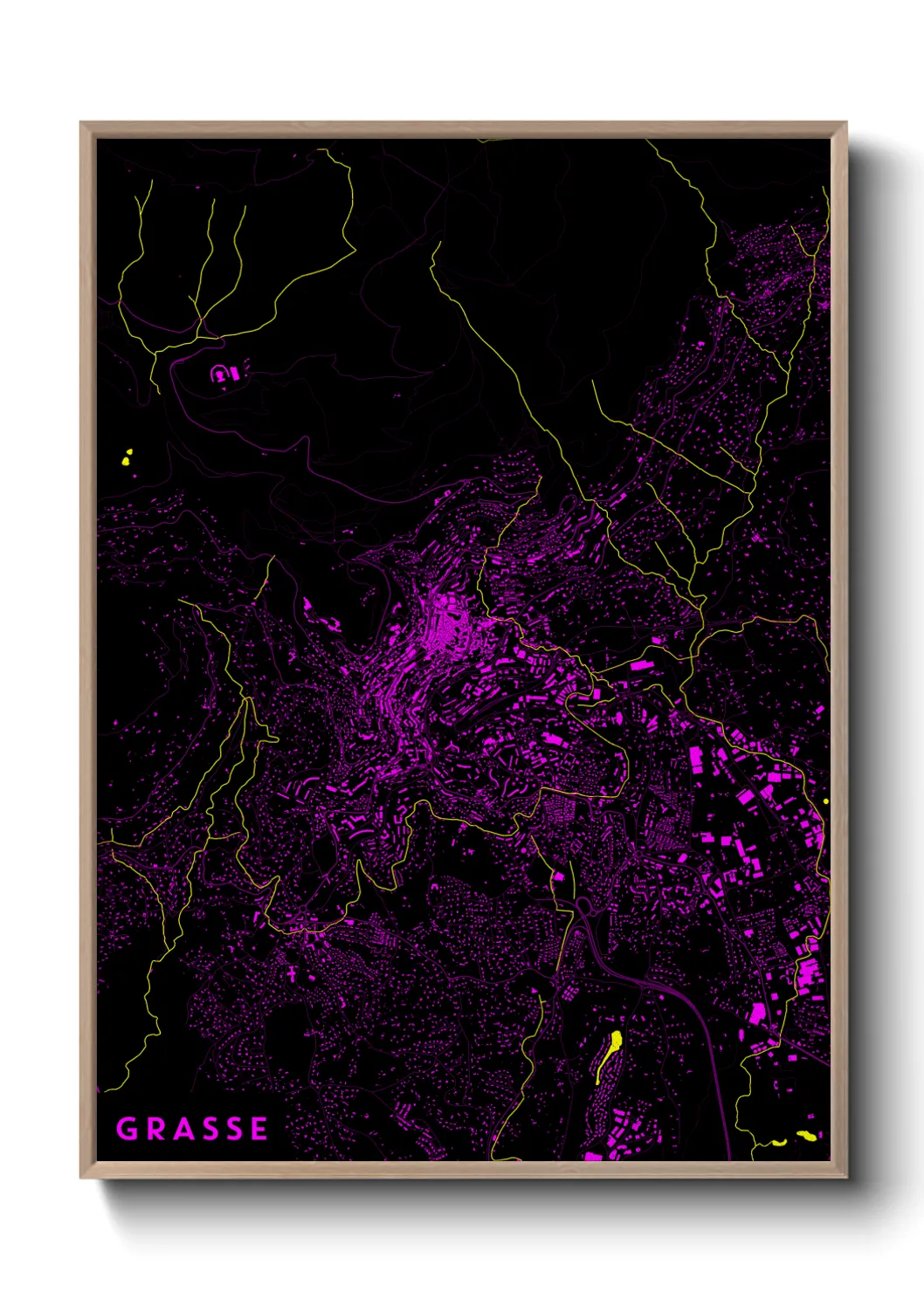 Une affiche de carte sur Grasse