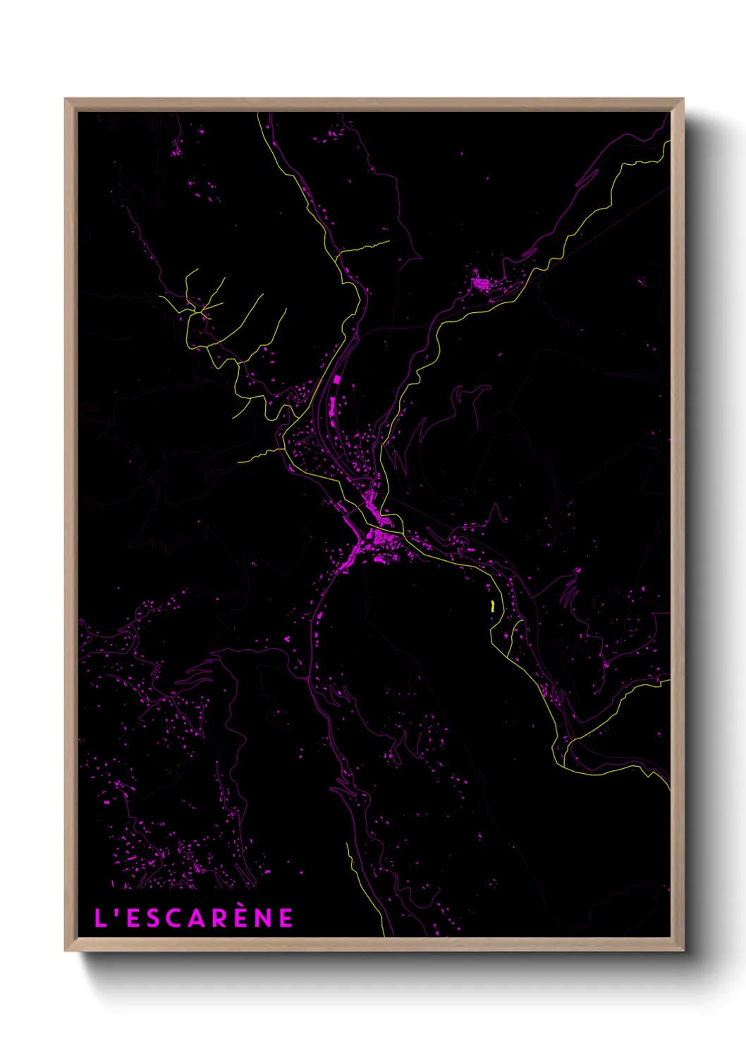 Une affiche de carte sur L'Escarène