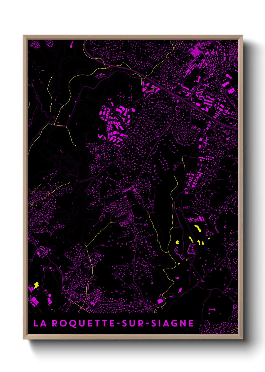 Une affiche de carte sur La Roquette-sur-Siagne
