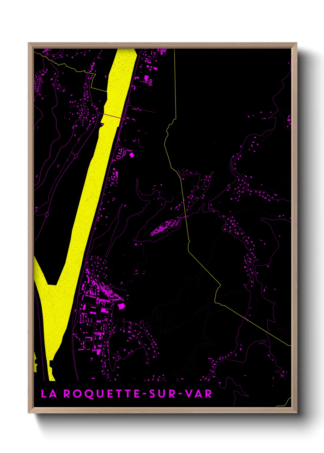 Une affiche de carte sur La Roquette-sur-Var