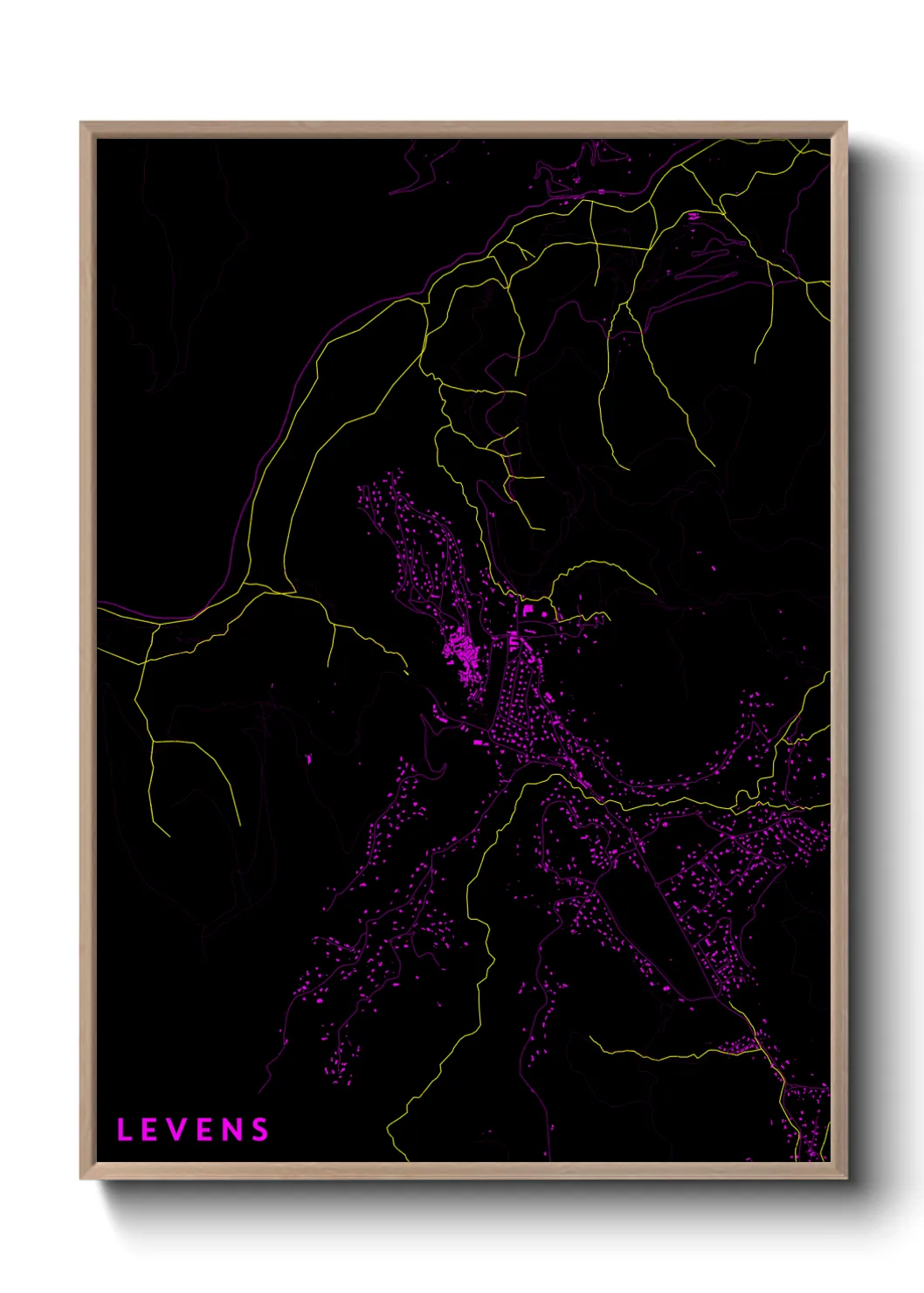Une affiche de carte sur Levens