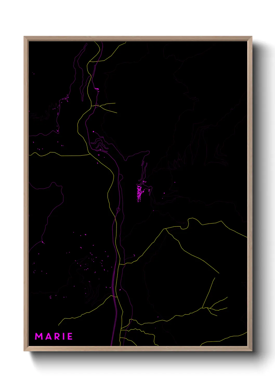 Une affiche de carte sur Marie