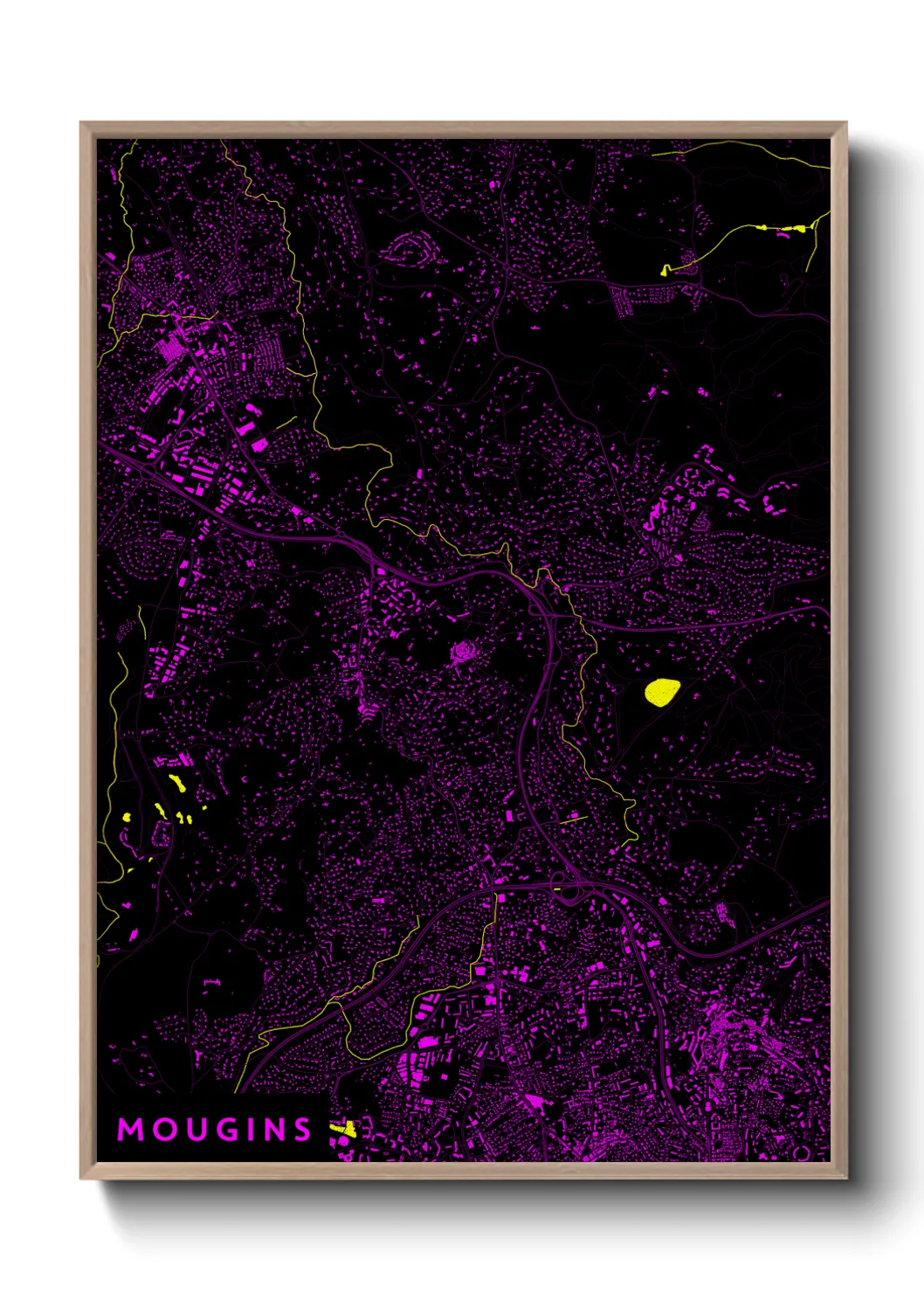 Une affiche de carte sur Mougins