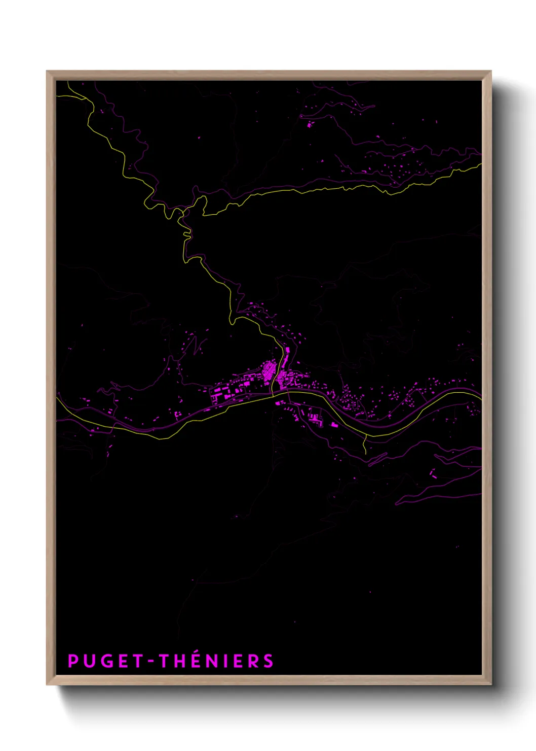 Une affiche de carte sur Puget-Théniers