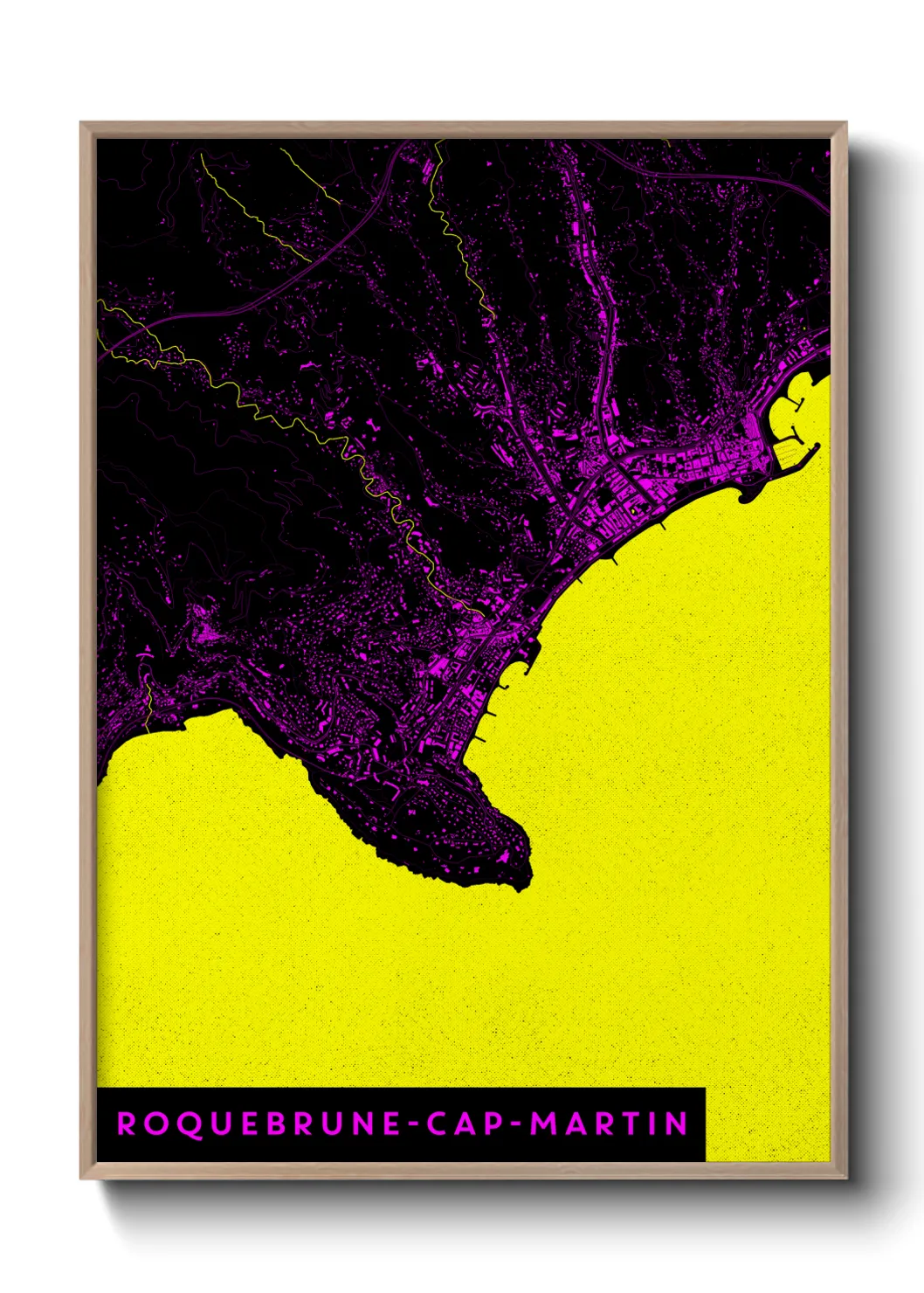 Une affiche de carte sur Roquebrune-Cap-Martin