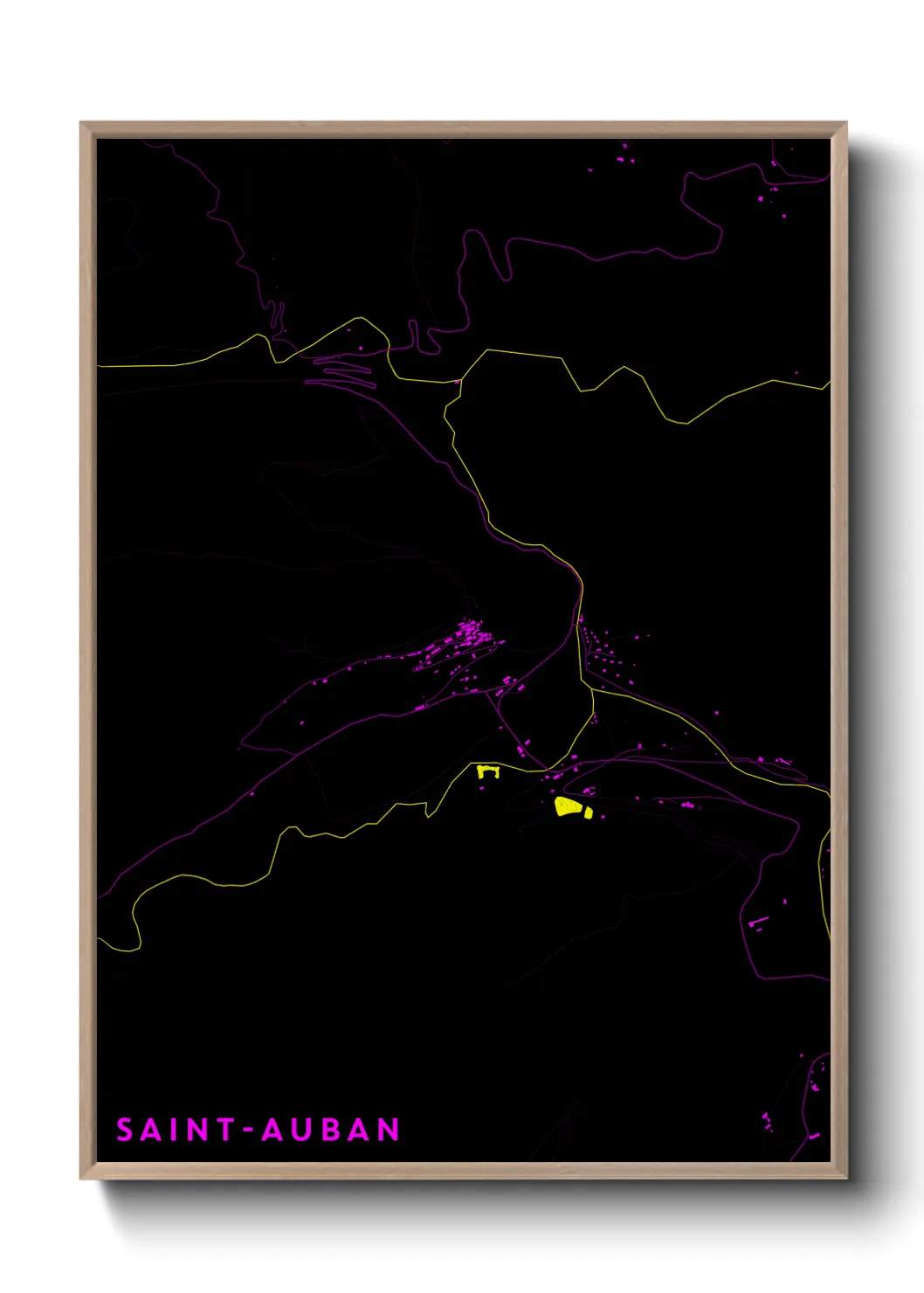 Une affiche de carte sur Saint-Auban