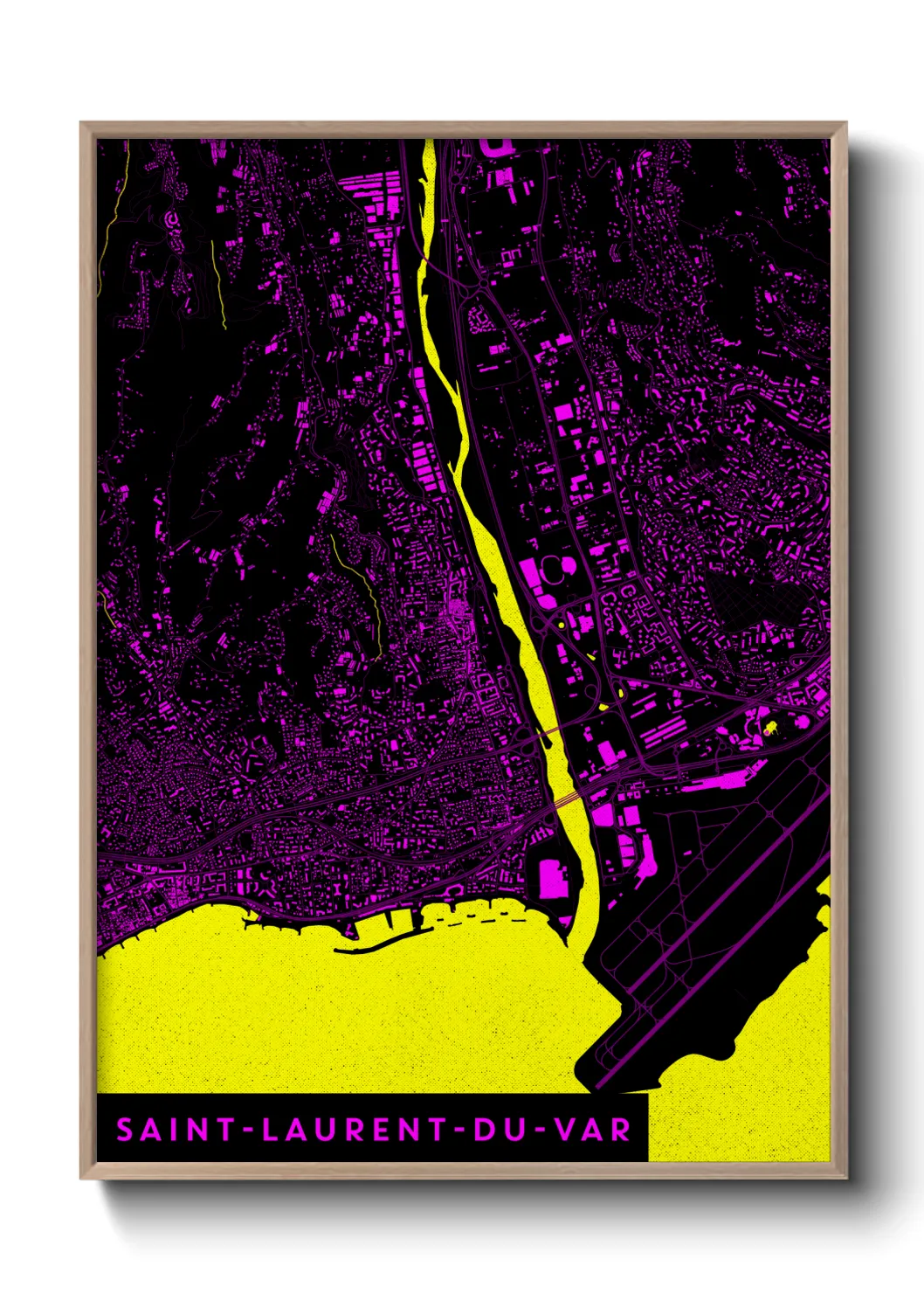 Une affiche de carte sur Saint-Laurent-du-Var