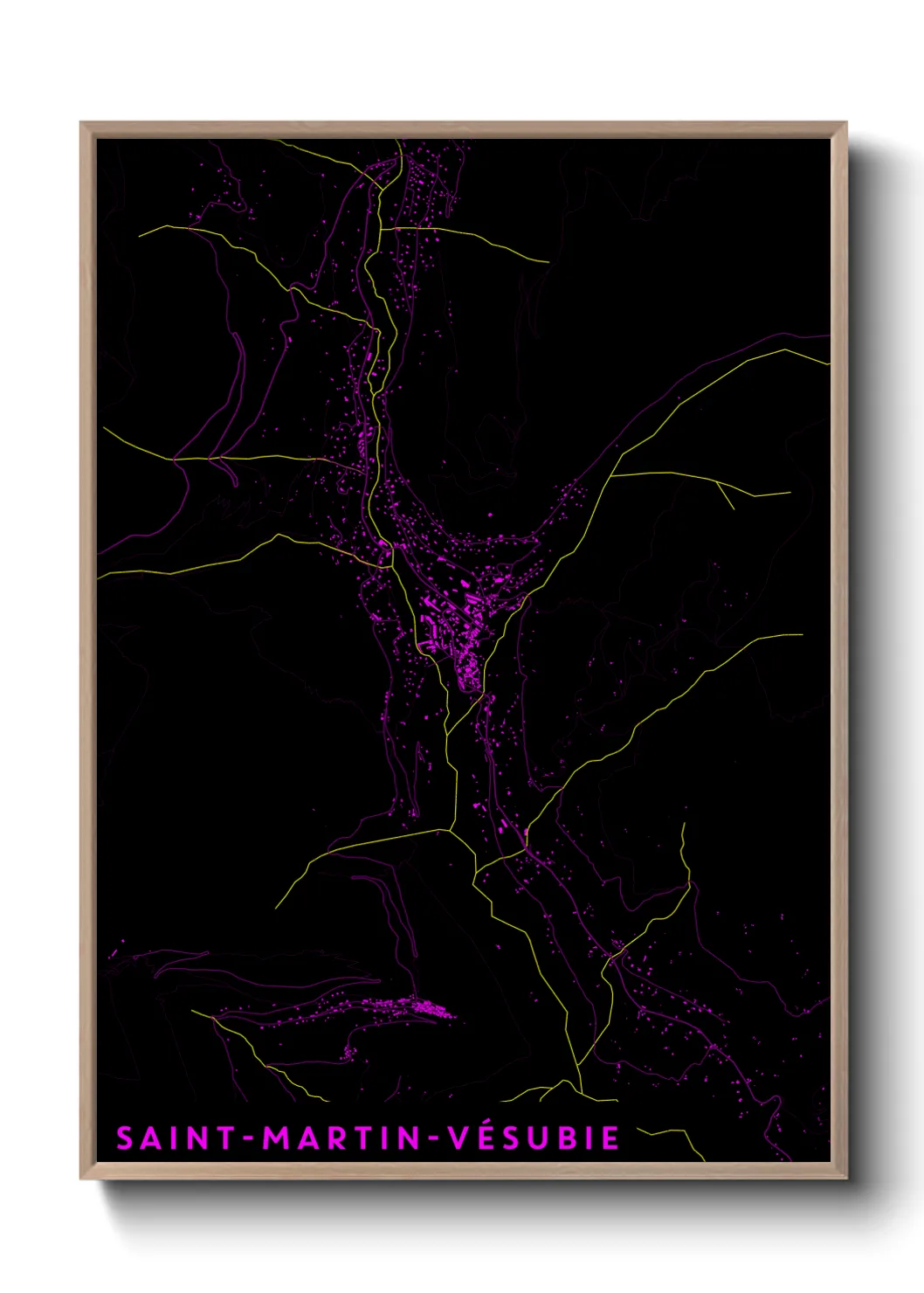 Une affiche de carte sur Saint-Martin-Vésubie