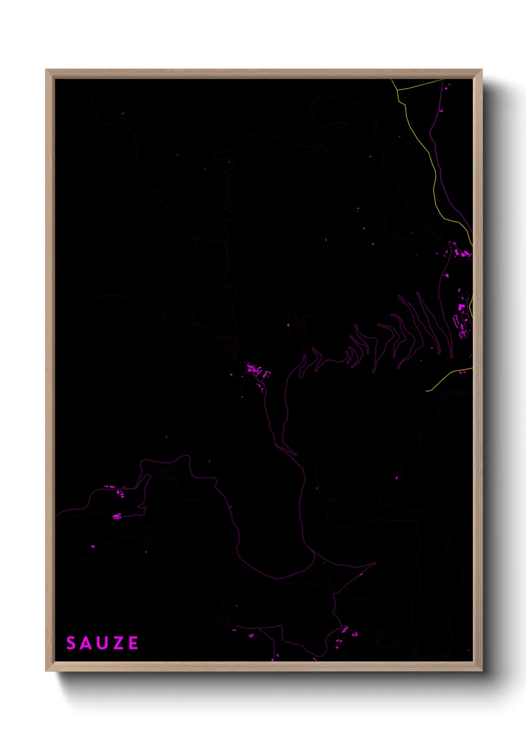 Une affiche de carte sur Sauze