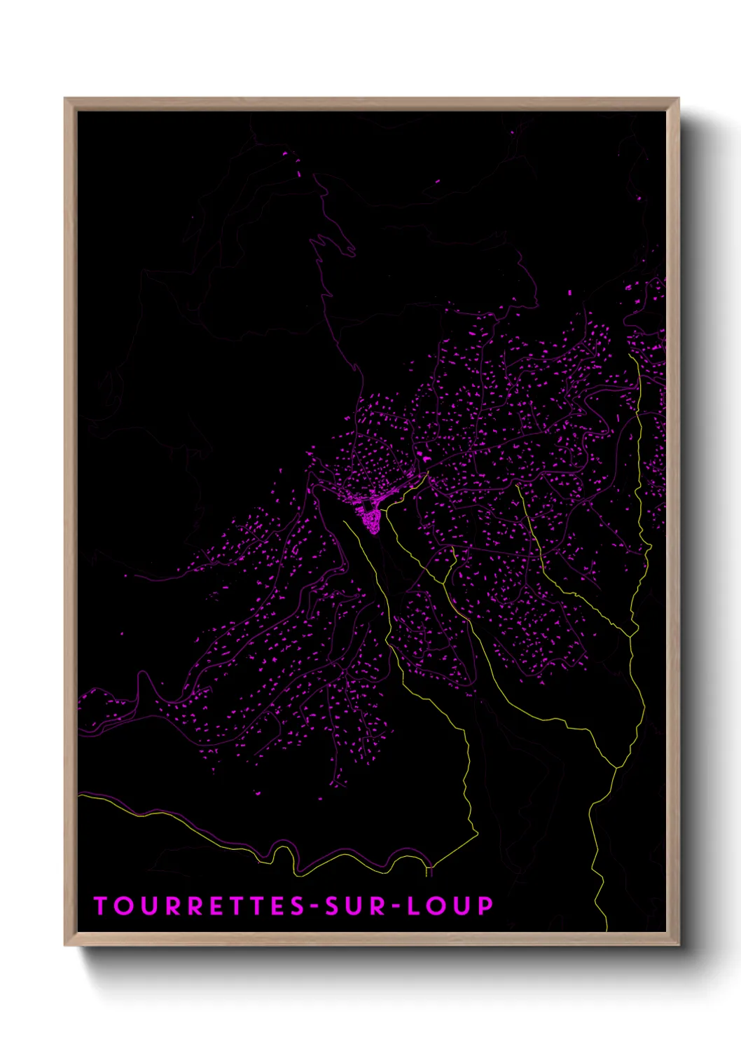 Une affiche de carte sur Tourrettes-sur-Loup