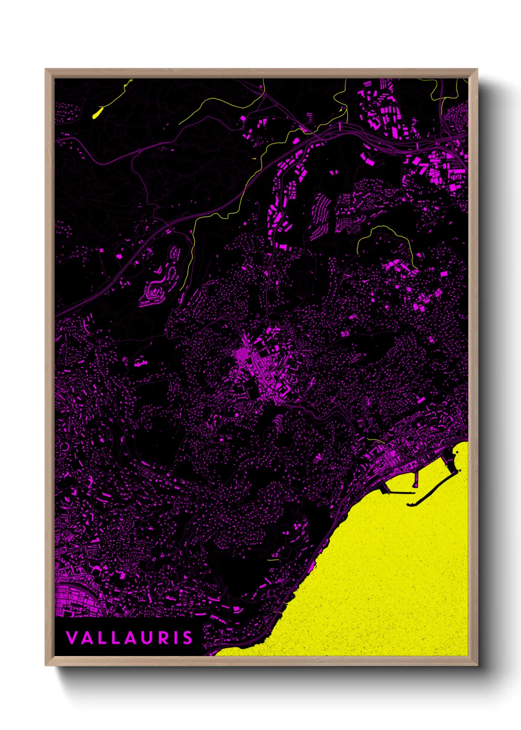 Une affiche de carte sur Vallauris