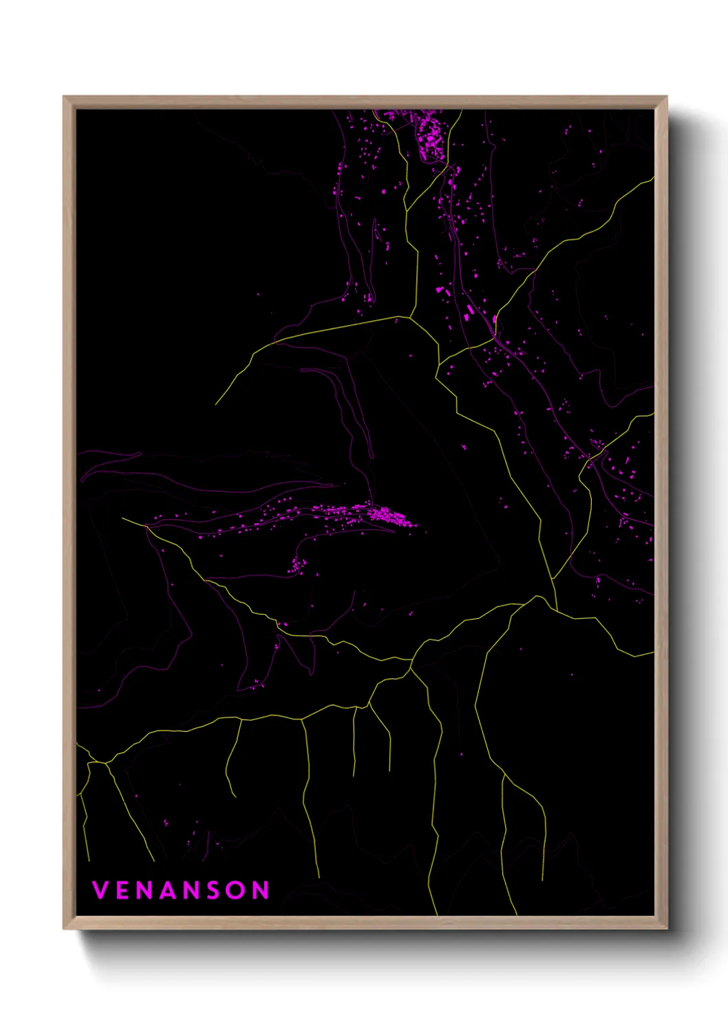 Une affiche de carte sur Venanson