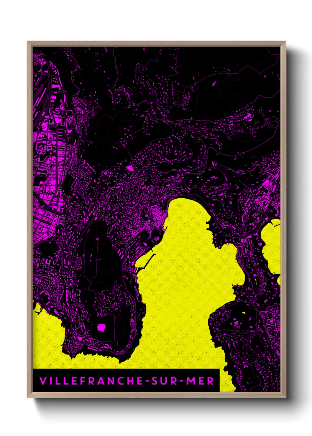 Une affiche de carte sur Villefranche-sur-Mer