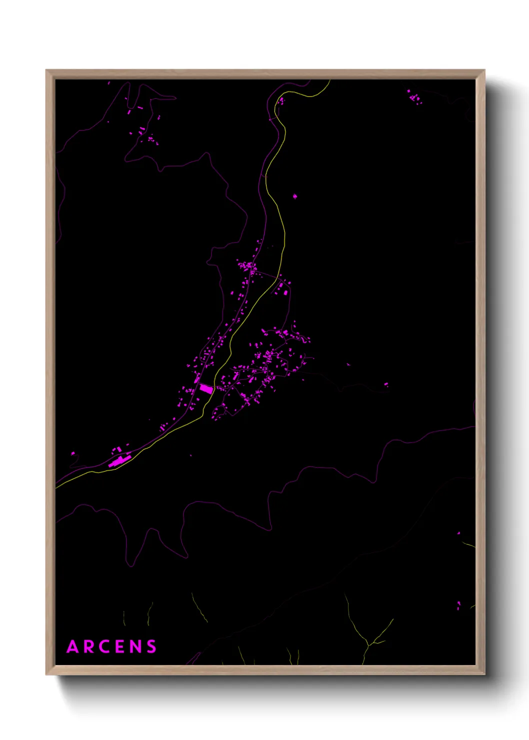 Une affiche de carte sur Arcens