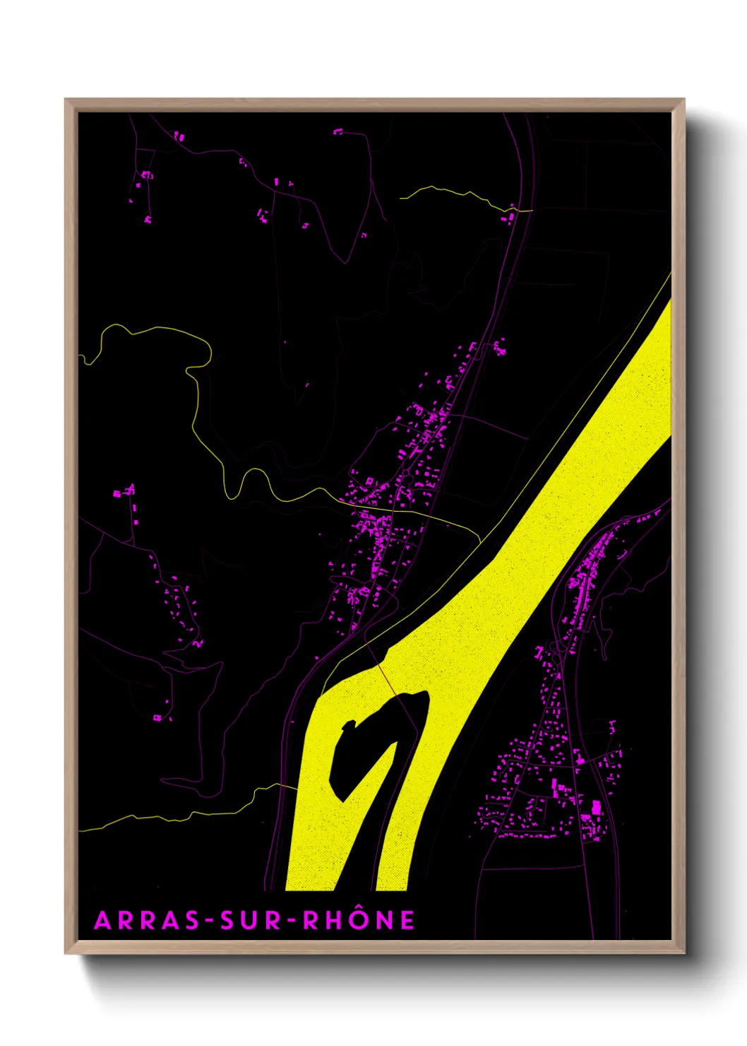 Une affiche de carte sur Arras-sur-Rhône