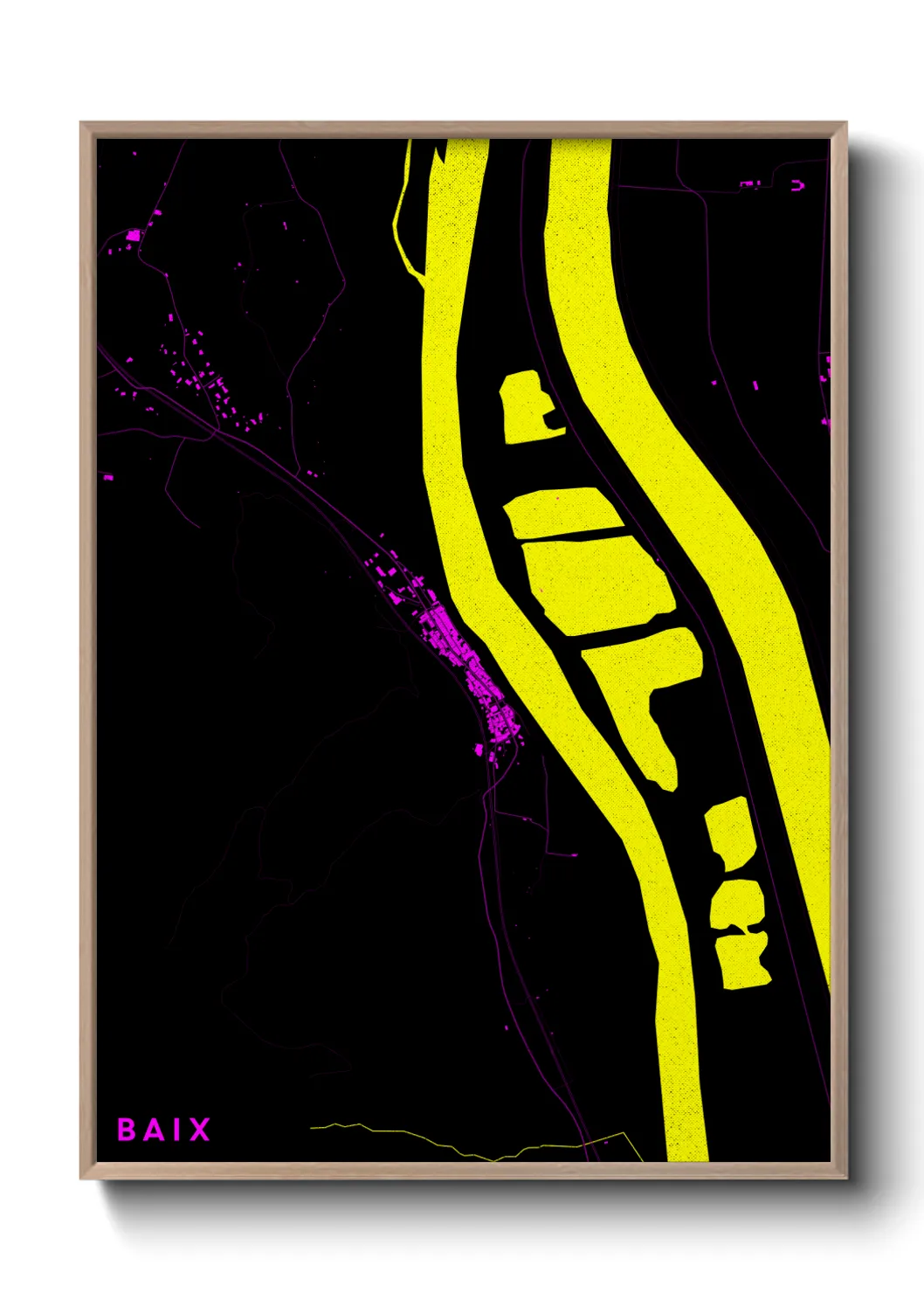 Une affiche de carte sur Baix