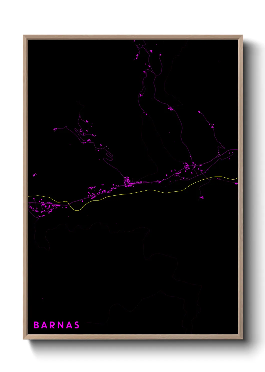 Une affiche de carte sur Barnas