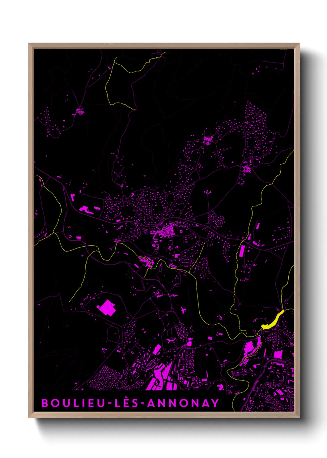 Une affiche de carte sur Boulieu-lès-Annonay