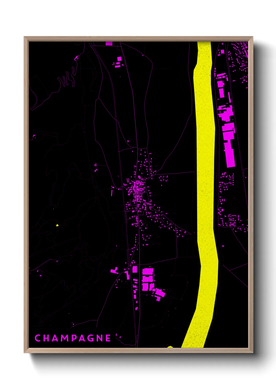 Une affiche de carte sur Champagne