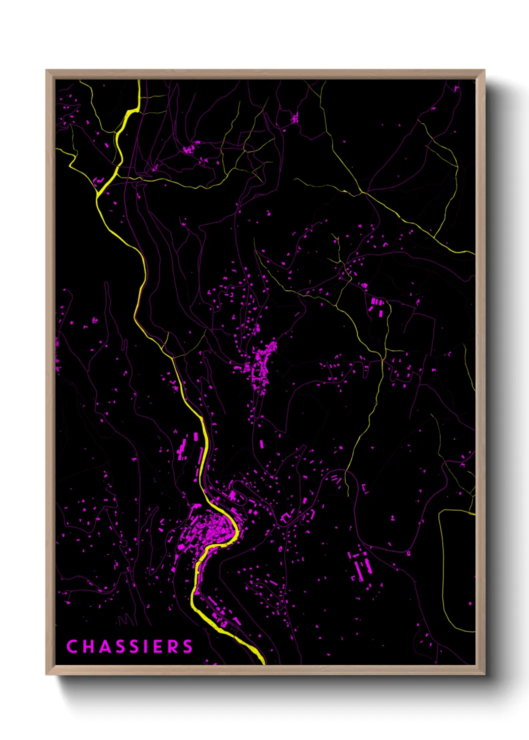 Une affiche de carte sur Chassiers