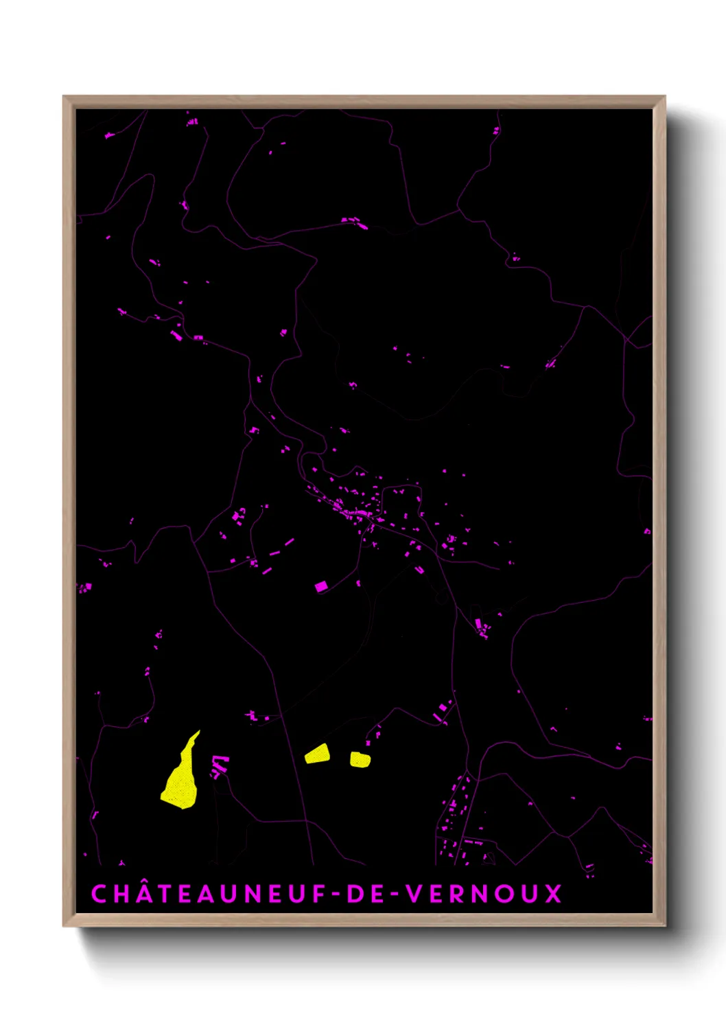 Une affiche de carte sur Châteauneuf-de-Vernoux