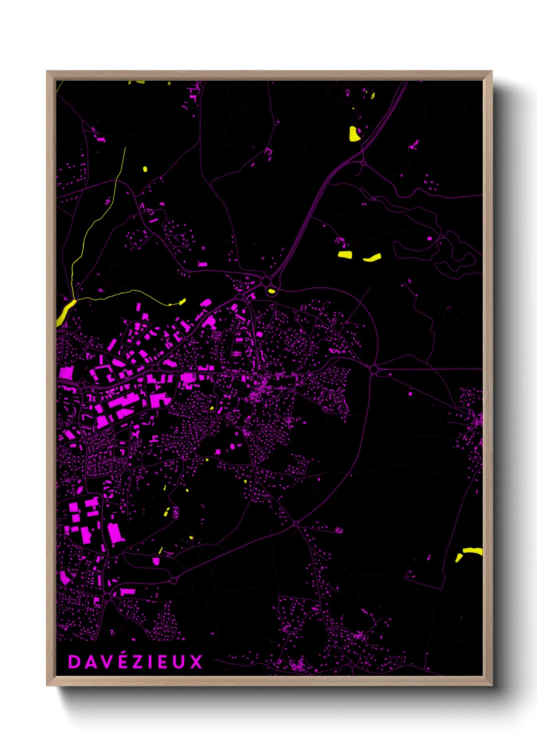 Une affiche de carte sur Davézieux