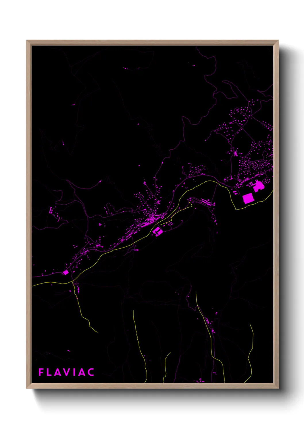Une affiche de carte sur Flaviac