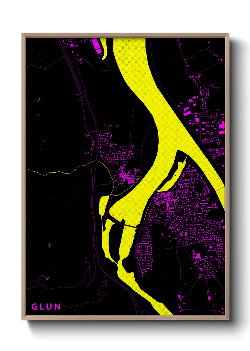 Une affiche de carte sur Glun