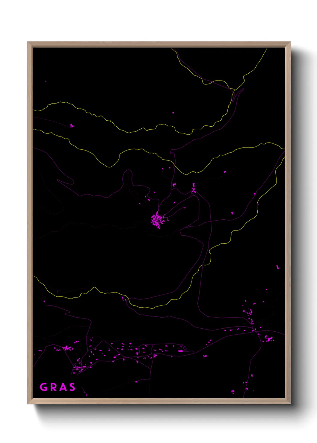 Une affiche de carte sur Gras