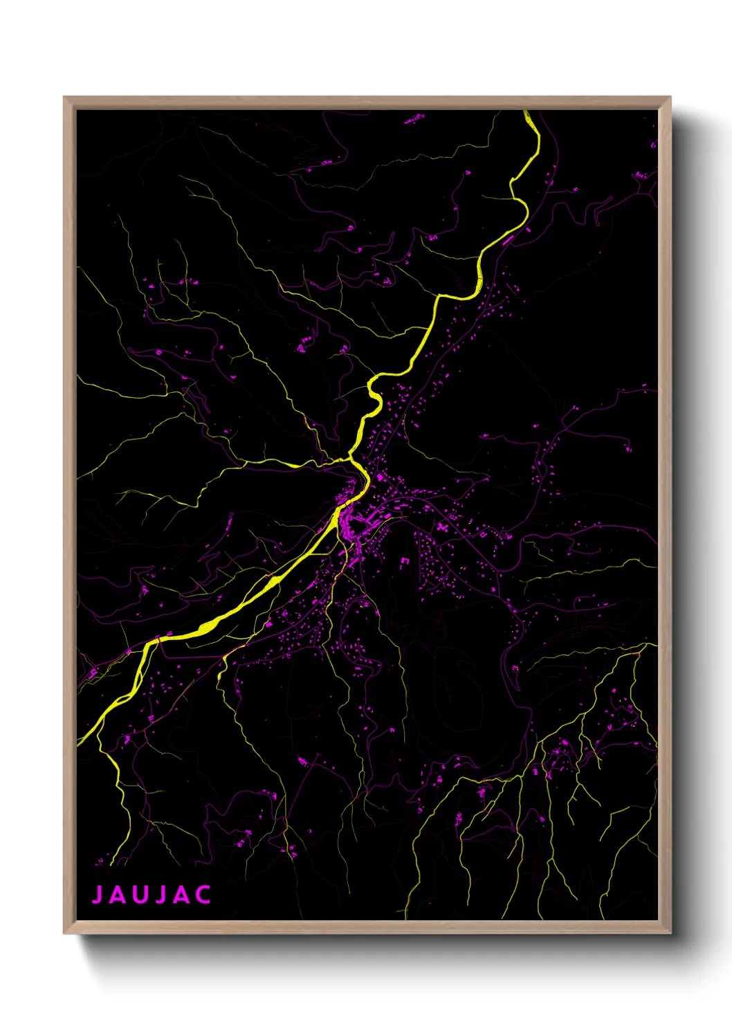 Une affiche de carte sur Jaujac