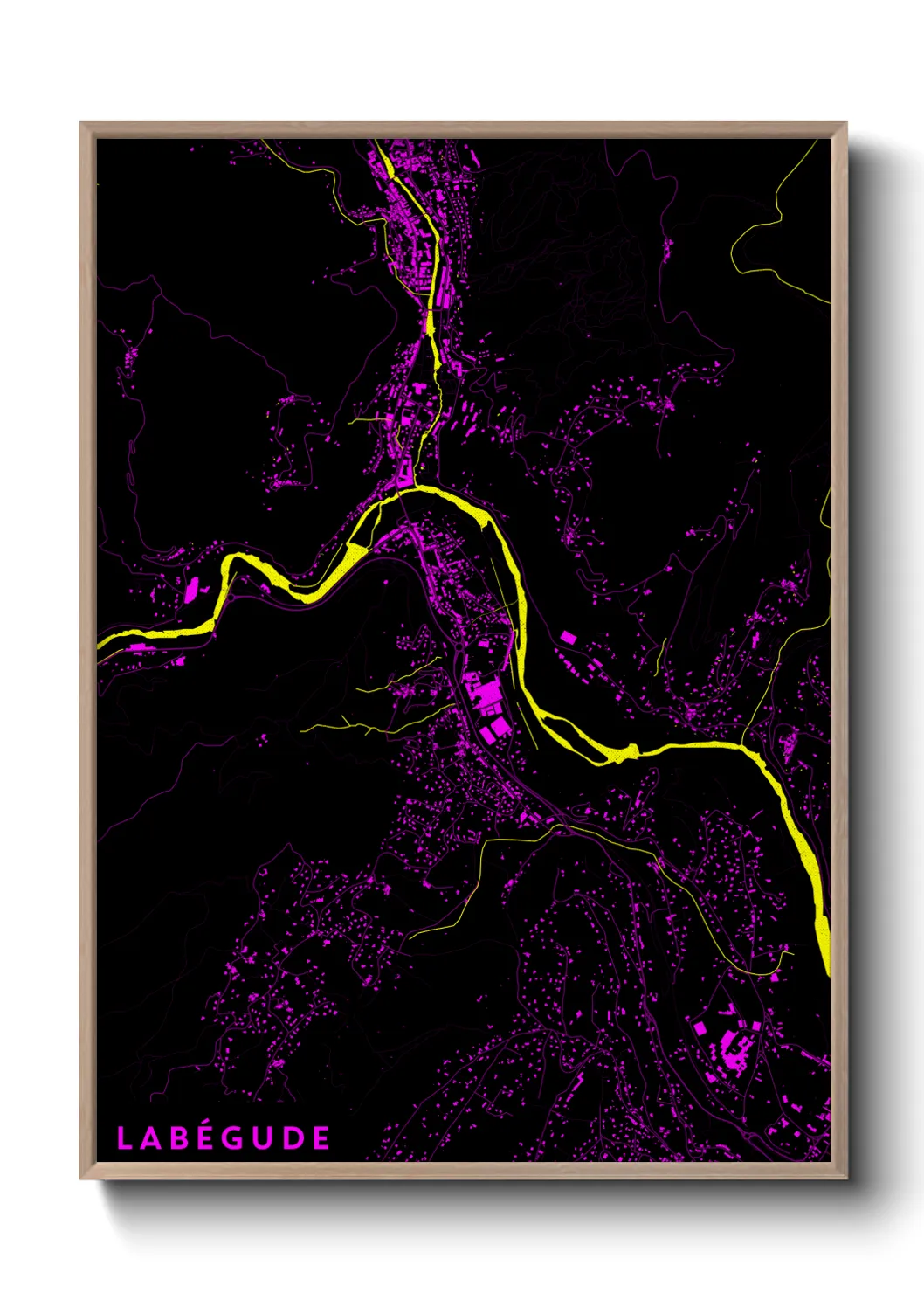 Une affiche de carte sur Labégude
