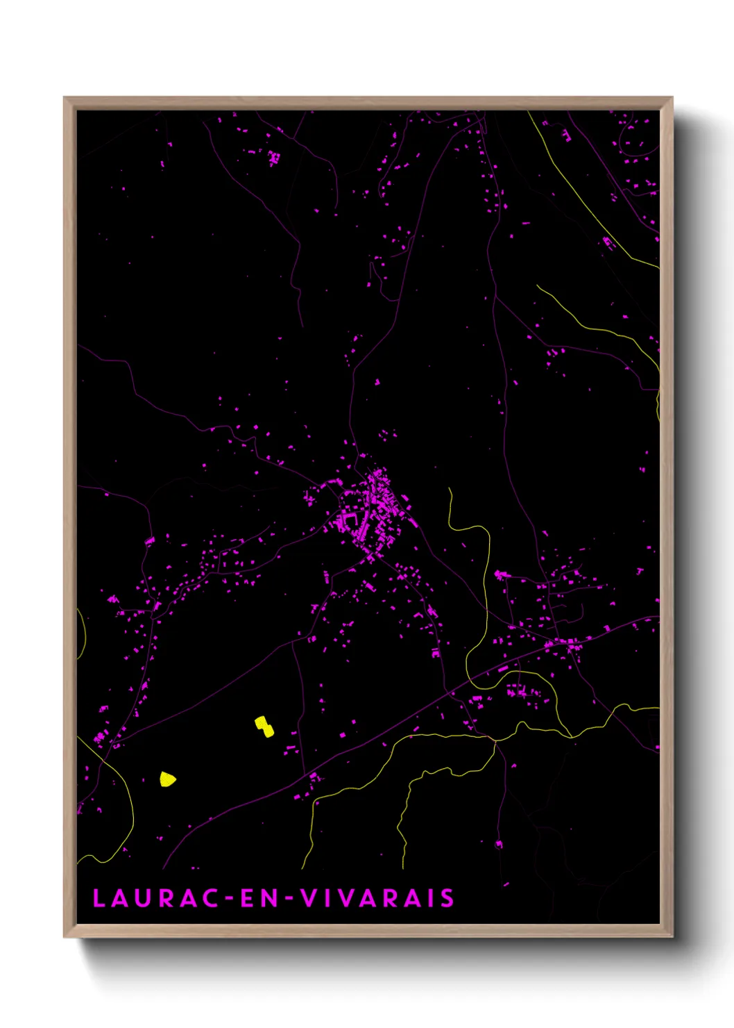 Une affiche de carte sur Laurac-en-Vivarais